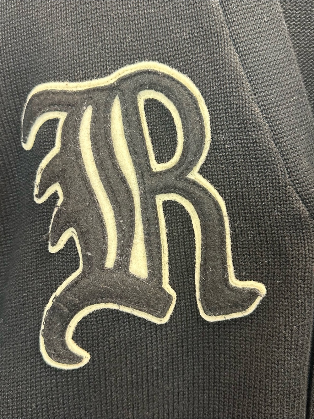 Polo Ralph Lauren Black Varsity-Style Cardigan with White Appliqué - Picture 7 of 14